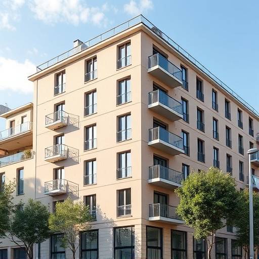 Facciata di un edificio residenziale di nuova costruzione a Milano