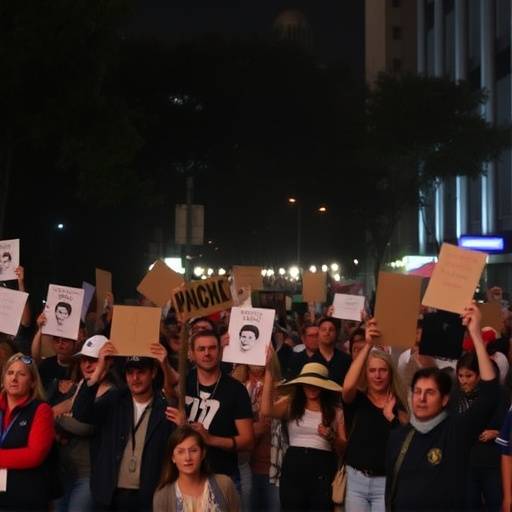 Foto di una protesta di massa a Buenos Aires contro l'inflazione e la crisi economica