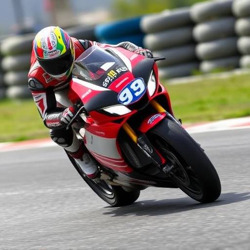 Francesco Bagnaia in sella alla sua Ducati durante il Gran Premio d'Italia al Mugello.