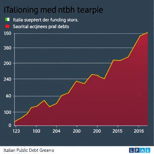 Grafico che mostra l'andamento del debito pubblico italiano nel corso degli anni