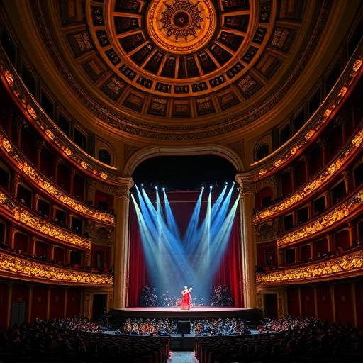 Vista interna del Teatro alla Scala di Milano durante una rappresentazione operistica